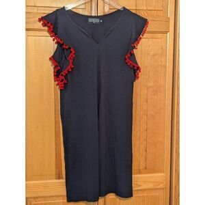 Duffield‎ Lane Tuckernuck Pom Pom Shift Dress Size Small Vacation Resort Wear